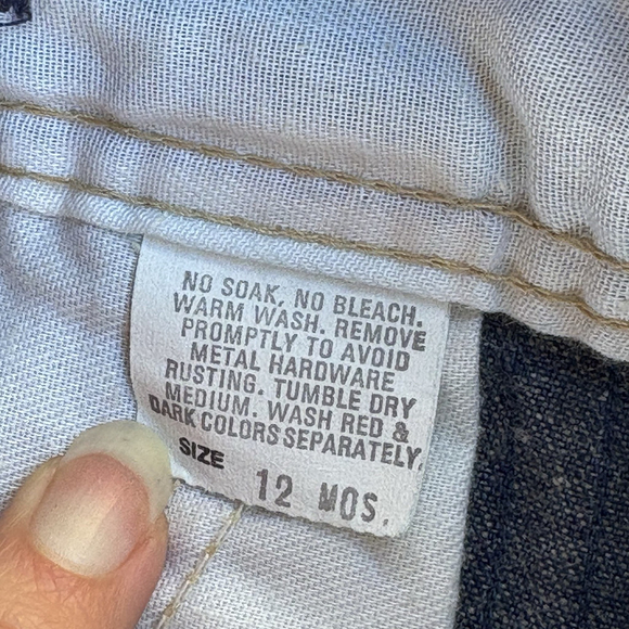 Vintage OshKosh B’gosh Baby Overalls 12 Mo Made in USA Blue Denim Pinstripe - Picture 8 of 10